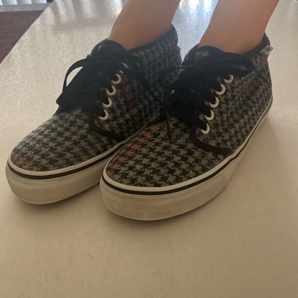 VANS Mid Top / Chukka Houndstooth Wool Sneakers Women’s Size 7.5 - Picture 2 of 10